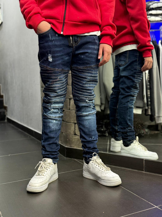 Ragazzo Jeans Biker Blu