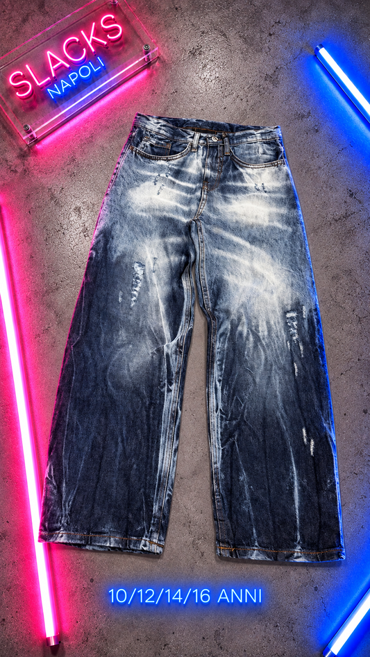 Ragazzo Jeans Baggy Blu Sfumato