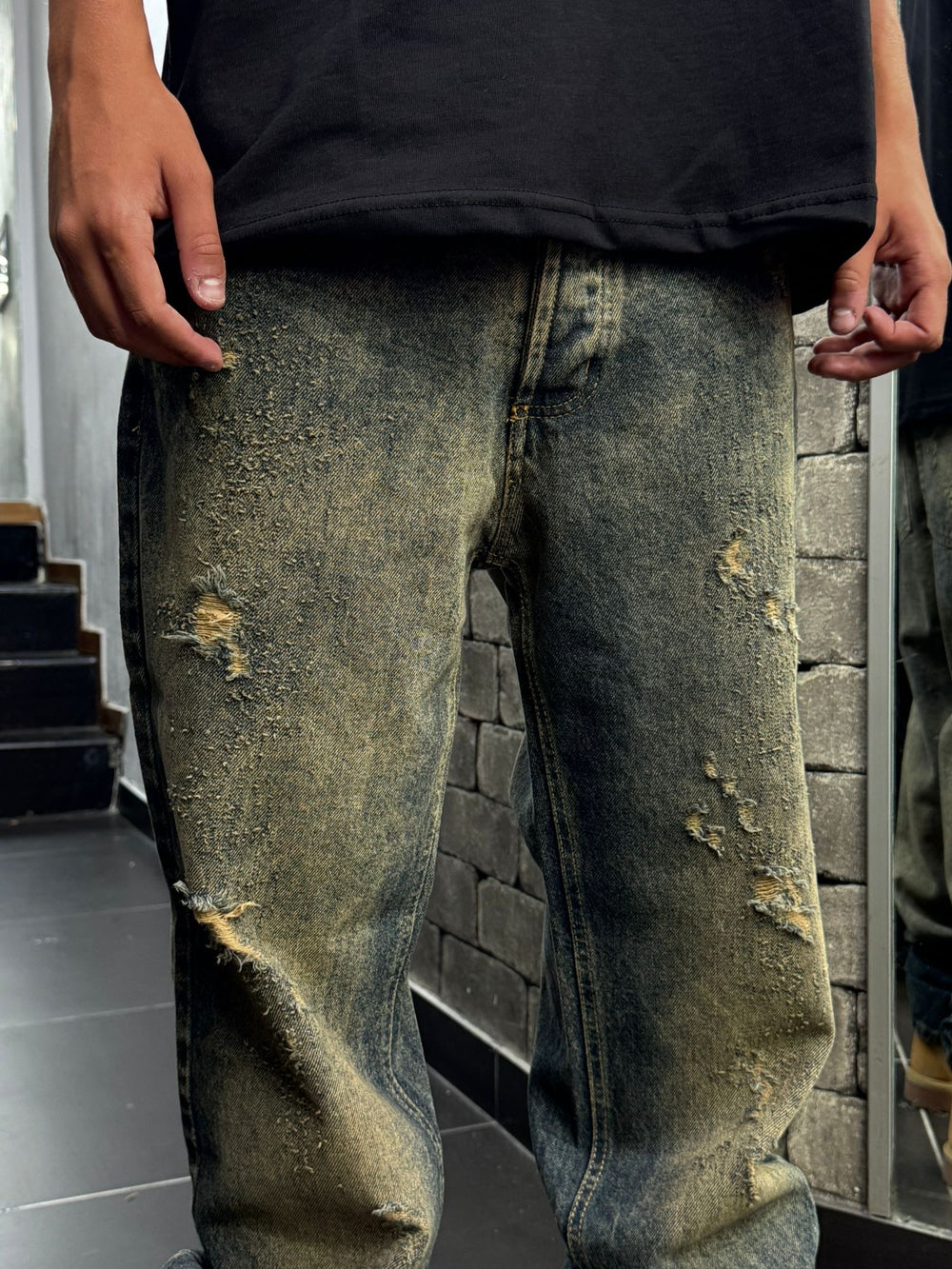 Jeans Destroyed Sabbia