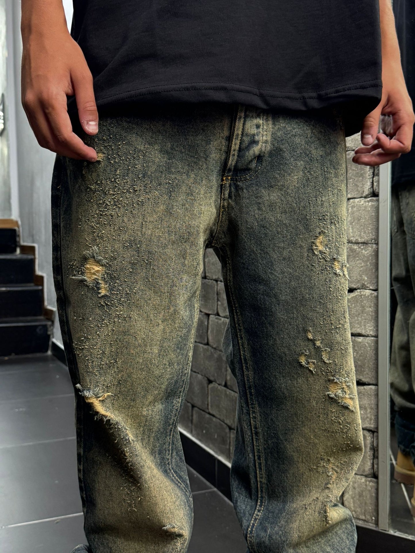 Jeans Destroyed Sabbia