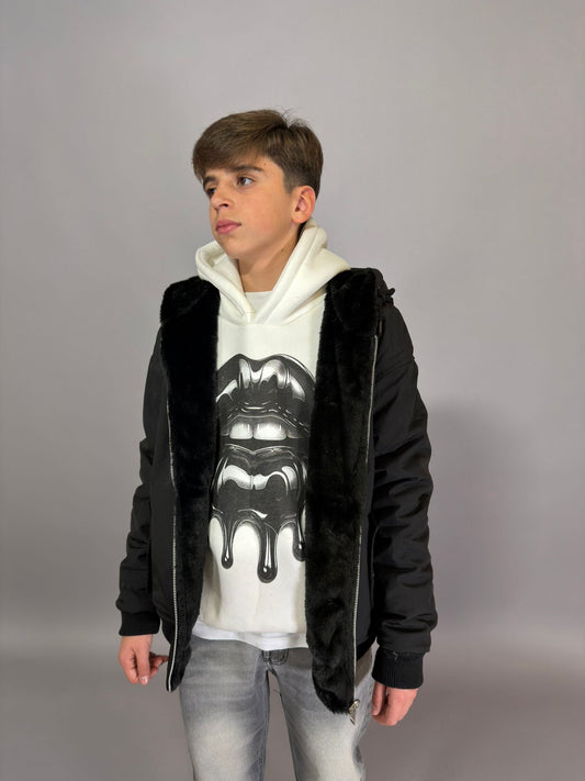 Ragazzo Giubbotto Pelliccia Reversibile PREMIUM