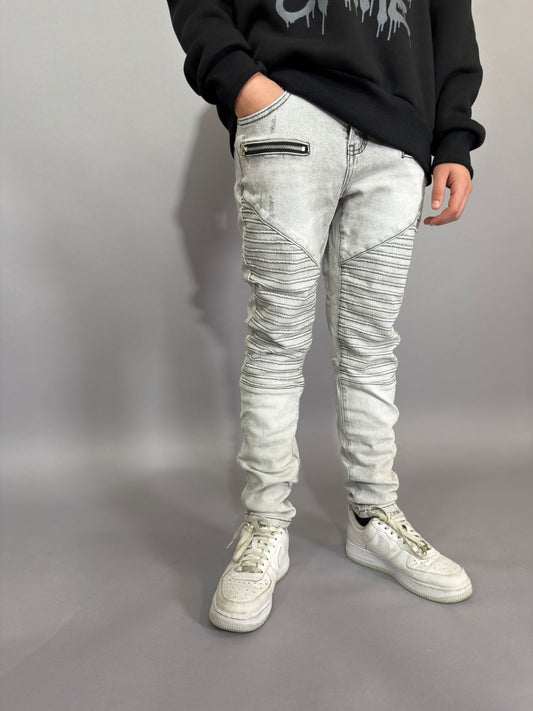 Ragazzo Jeans Biker Grey zip