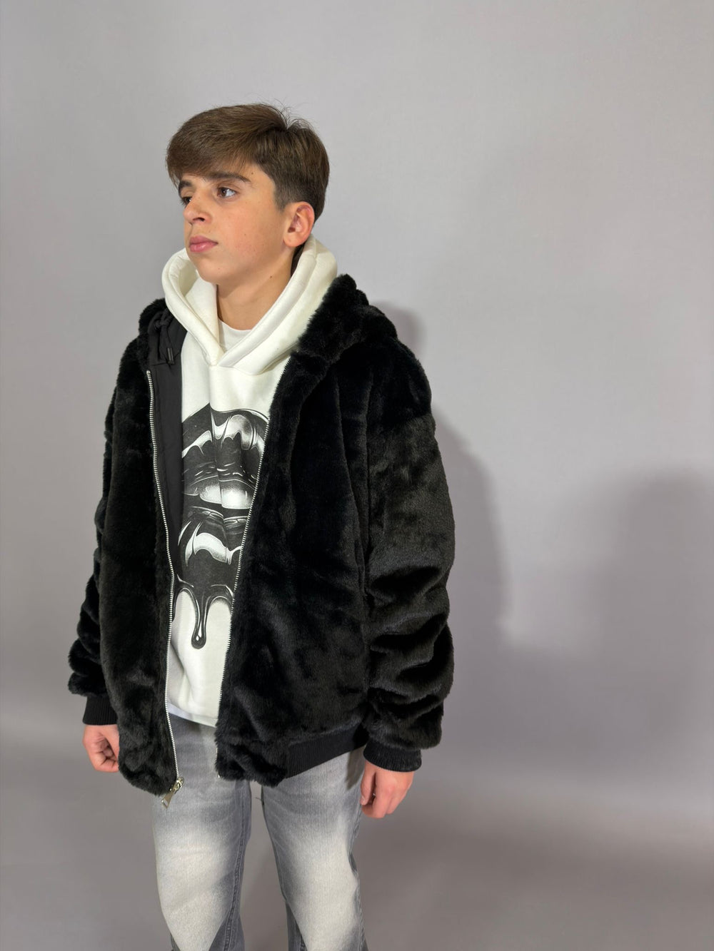 Ragazzo Giubbotto Pelliccia Reversibile PREMIUM