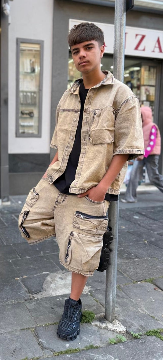 Coordinato Sabbia Con Tasche