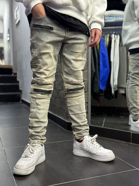 Ragazzo Jeans Biker Sabbia