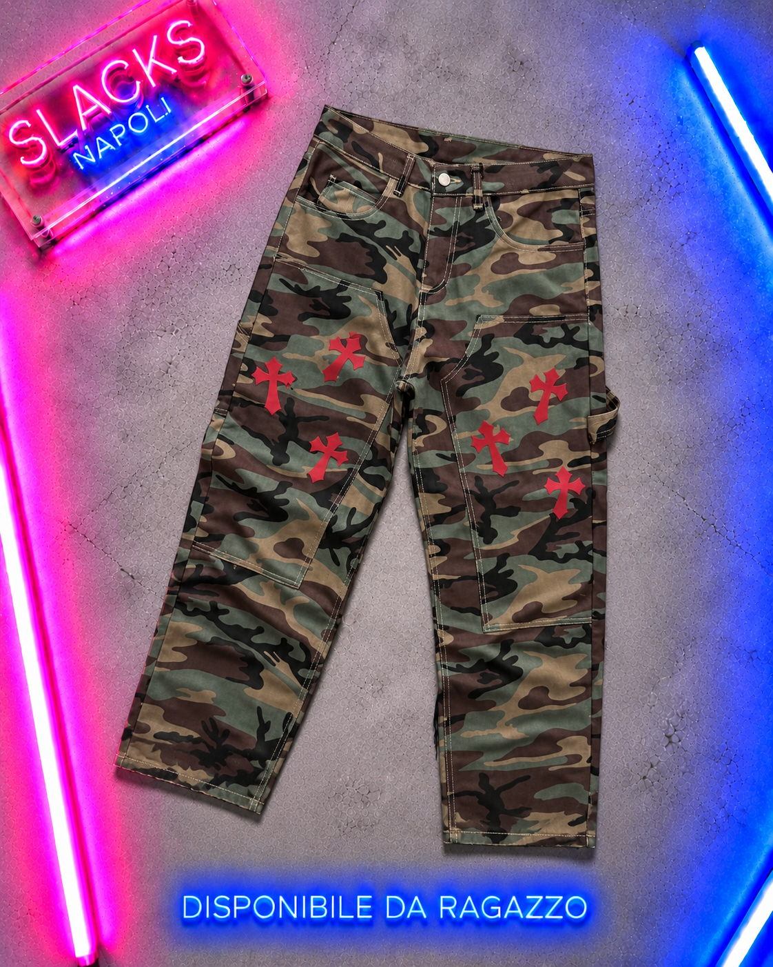 Ragazzo Jeans Militare MultiCroci