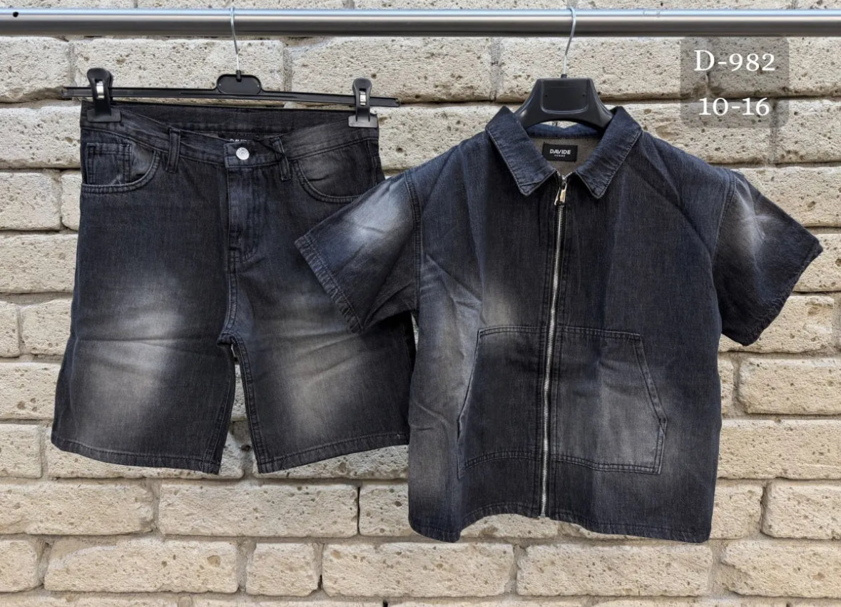 Ragazzo Coordinato Jeans Grey Scuro