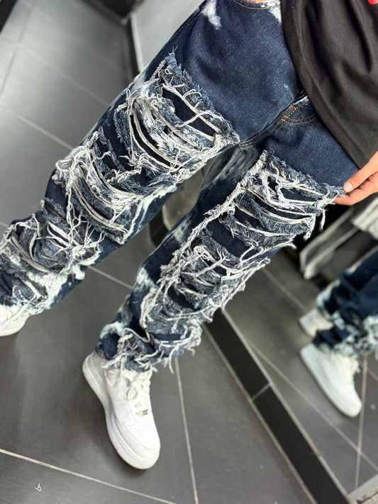 Ragazzo Jeans Ripped Blu&White