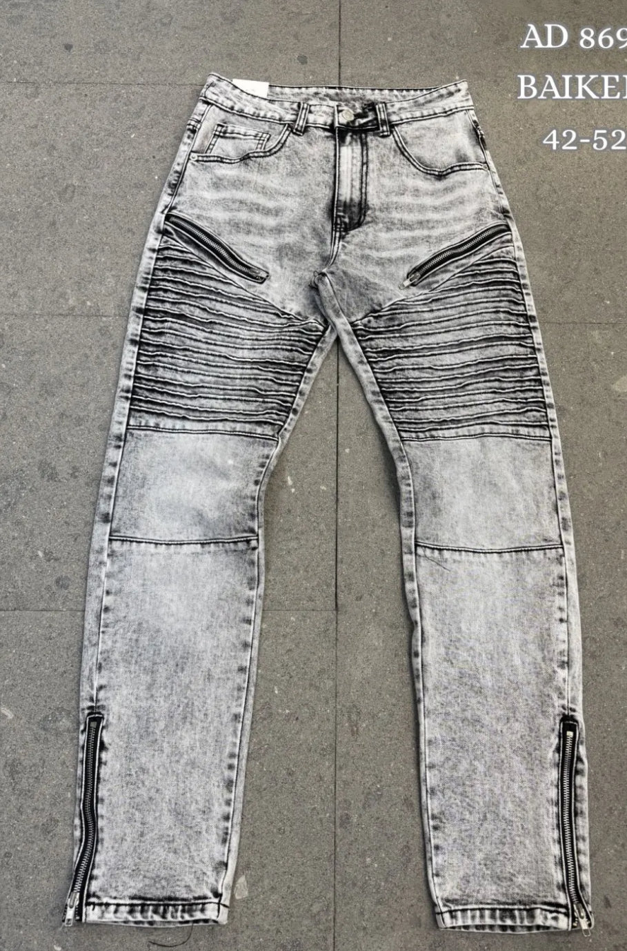 Jeans Biker Grigio Chiaro