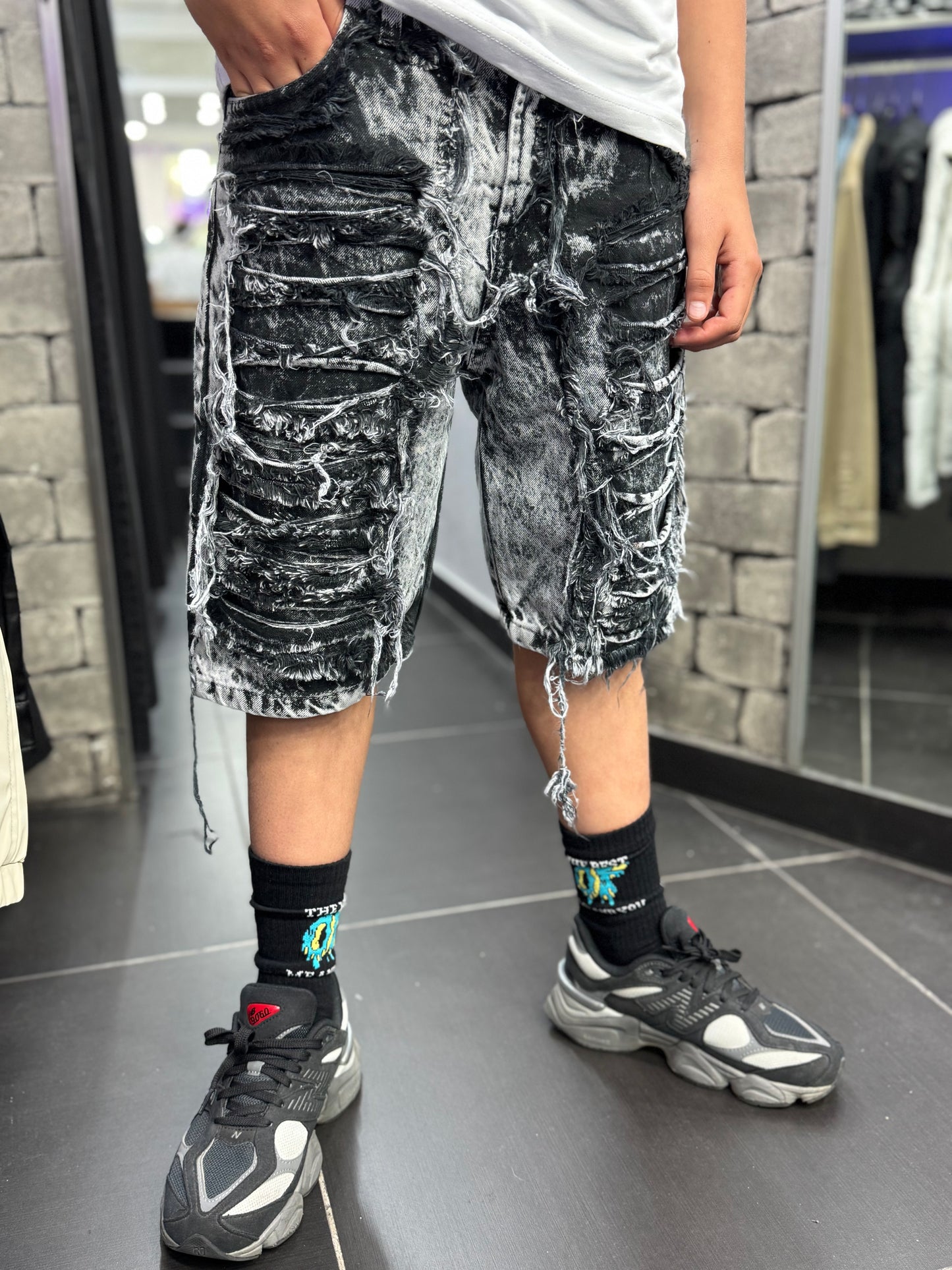 Ragazzo Jeans ripped Black