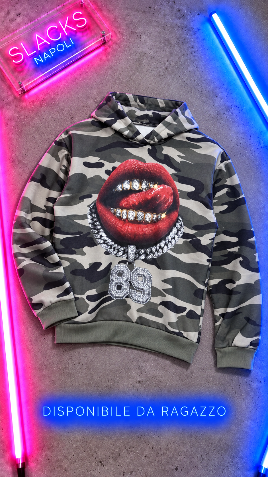 Ragazzo Felpa Mouth Camouflage
