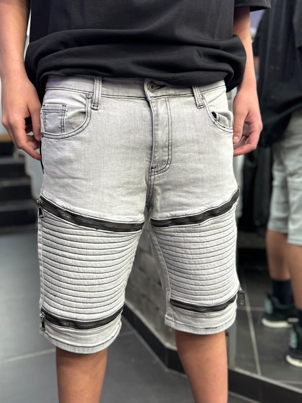 Jeans Bermuda Biker Grey