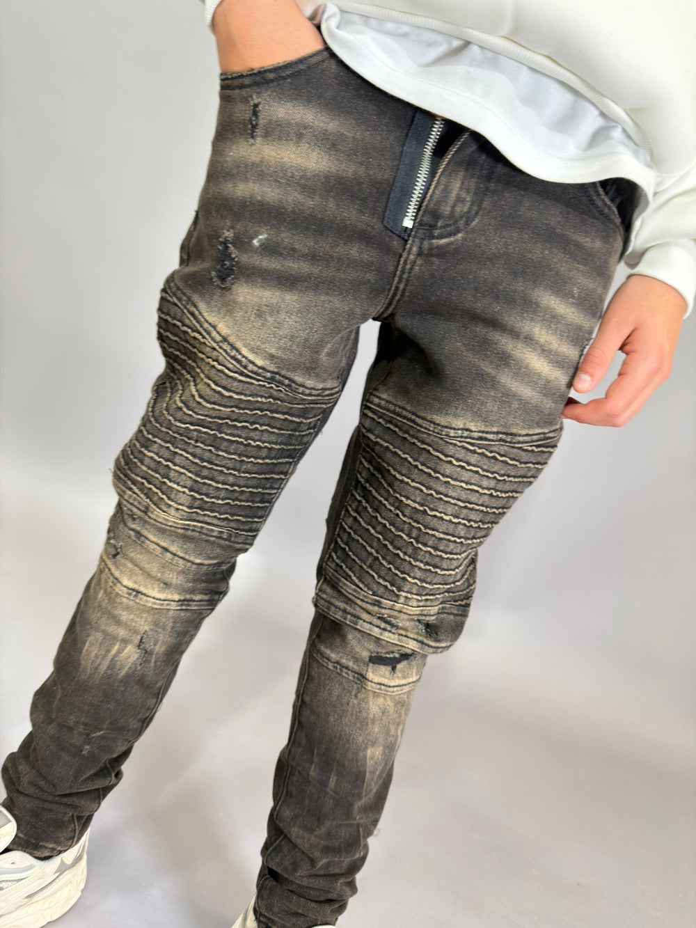 Ragazzo Biker Sabbia Zip