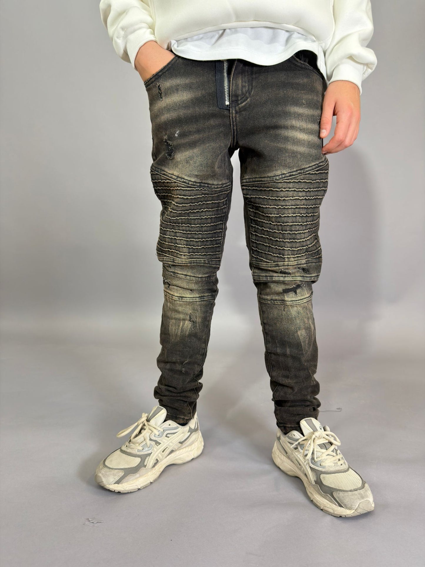 Ragazzo Biker Sabbia Zip