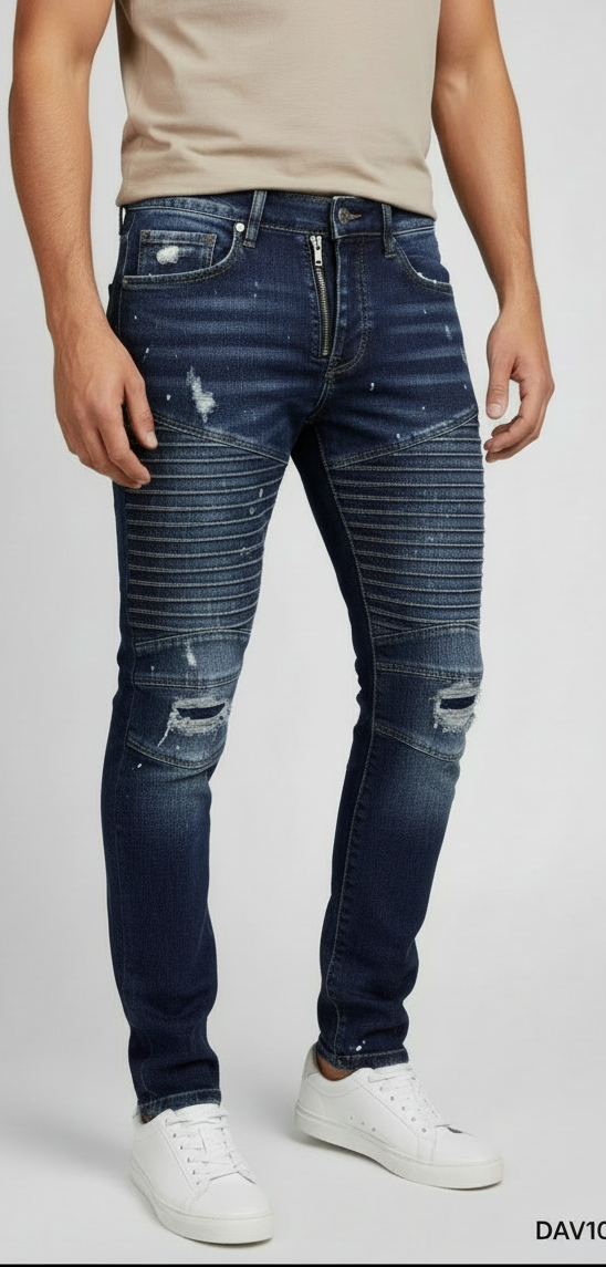 Jeans Biker Blu