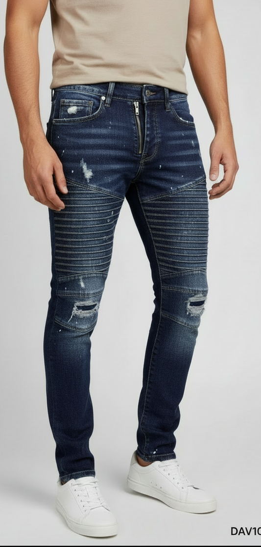 Jeans Biker Blu