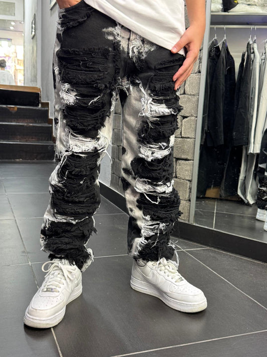 Ragazzo Jeans Ripped Black&White
