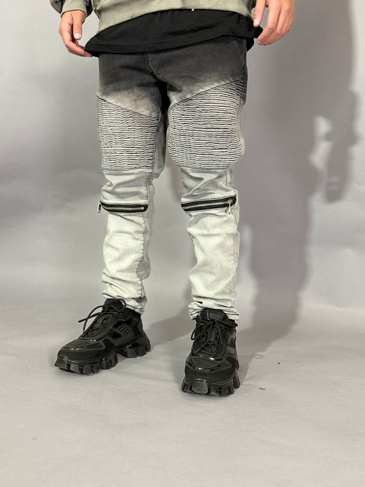 Jeans Biker Sfumato Nero