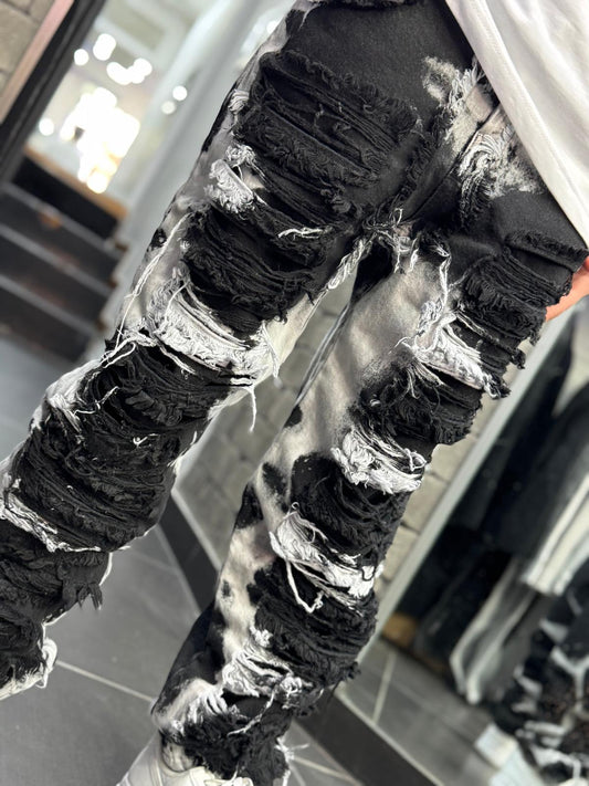Ragazzo Jeans Ripped Black&White